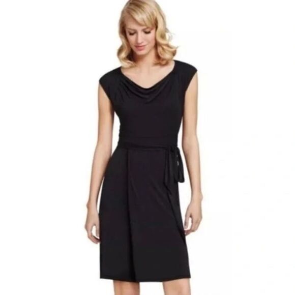 Cabi Little Black Dress Draped Neck Medium #121 - Picture 1 of 8